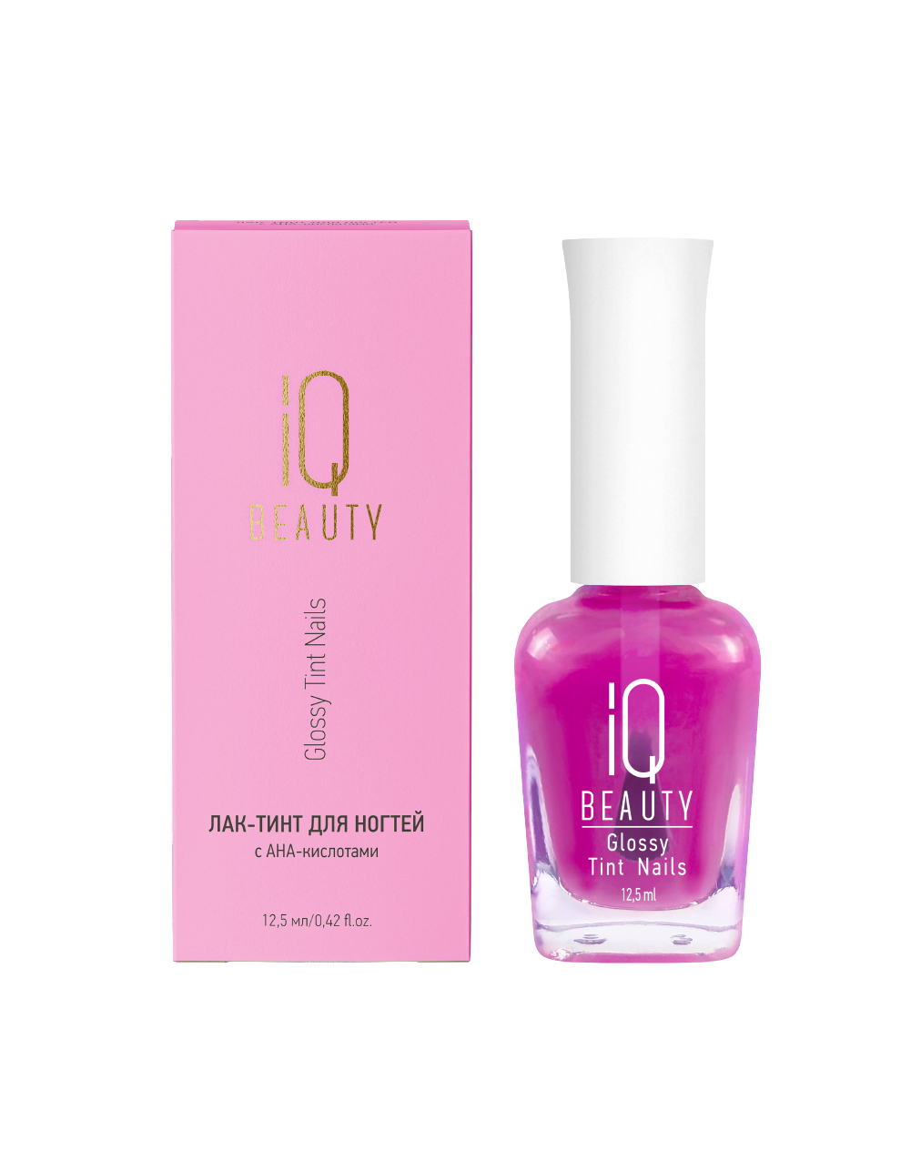 Лак-тинт с AHA-кислотами Glossy Tint Nails 02 Magenta Ice, 12.5 мл