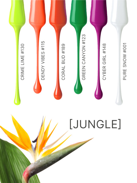 Промо набор каучуковых гель-лаков IQ BEAUTY с кальцием «Jungle», 6 шт. по 10 мл в в Новосибирске