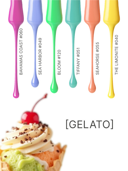 Промо набор каучуковых гель-лаков IQ BEAUTY с кальцием «Gelato», 6 шт. по 10 мл в в Новосибирске
