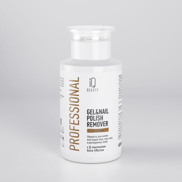 Жидкость для снятия лака, гель-лака, растворимых гелей, с Д-пантенолом, Gel&Nail Polish Strong, с помпой,150 мл