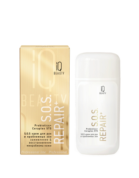 Крем для рук и проблемных зон восстанавливающий микробиом кожи S.O.S.Repair+ с пробиотиками и церамидами, 100 мл.